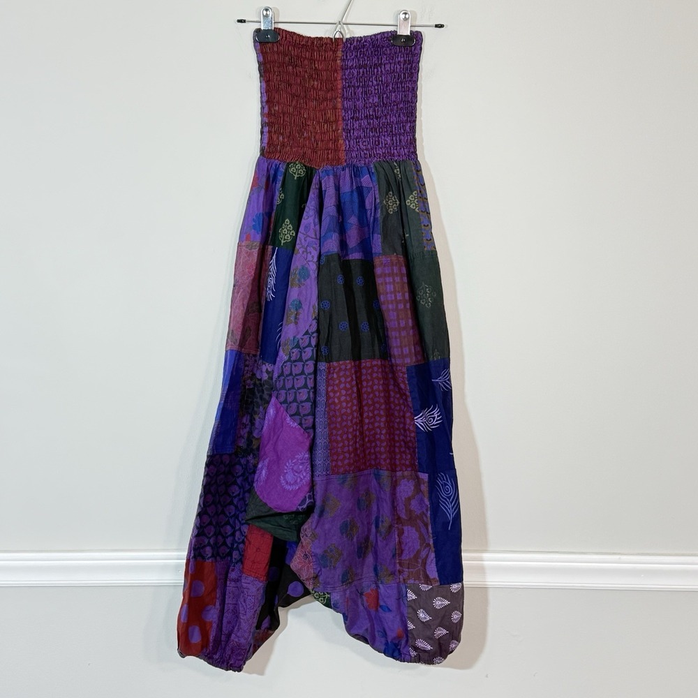Tribe Azure Women's Bohemian Patchwork Harem Pants Purple Sz L/XL  Hippie